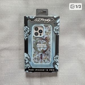 Ed Hardy iPhone 16 Pro Case - Black and White NEW